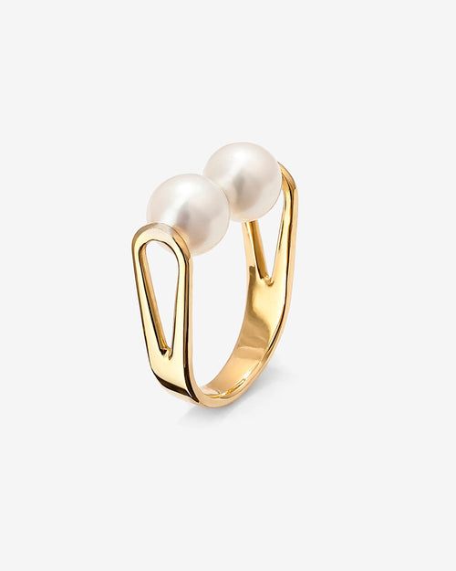 HERIEN Balls Ring Gold Pearls 