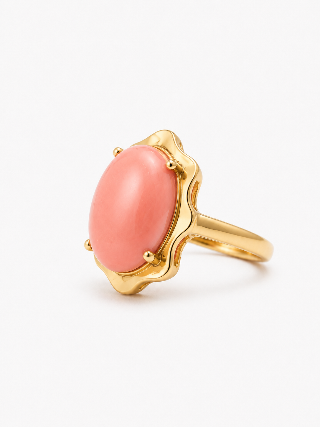 Angel Skin Coral Votive Ring – Gold